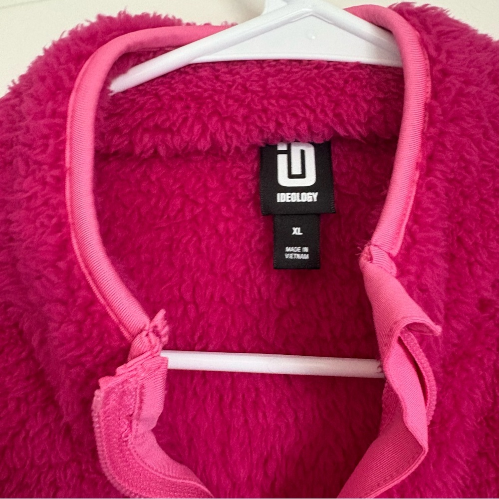 Ideology Girls Hot Pink Sherpa Zip Up Jacket NWT - Size XL - Picture 6 of 8